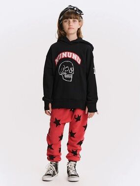 nununu Pink Joggers with Black Stars